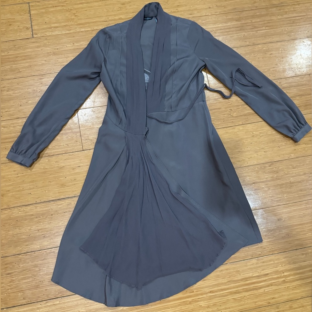 Guess by Marciano Charcoal Wrapped Long Sleeve Dress